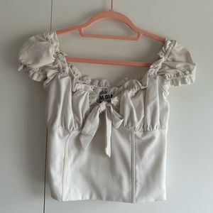 I.AM.GIA White Puff Sleeve Top